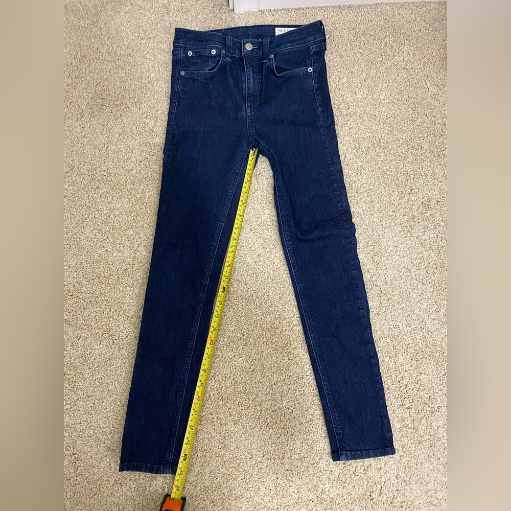 Rag & Bone Skinny Jeans Women's Dark Wash Blue Stretch Denim High Rise, Size 25